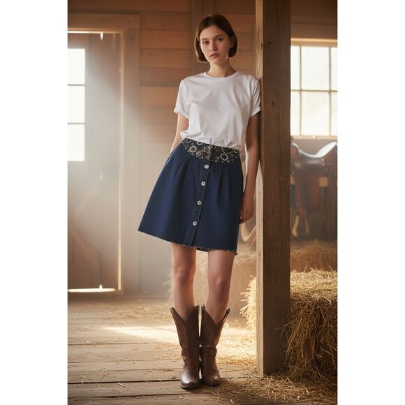 Longhorn by Niver Western Wear Womens Skirt Maxi Bemberg Purple Size Medium - Picture 9 of 9